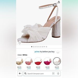 White bridal bow heel